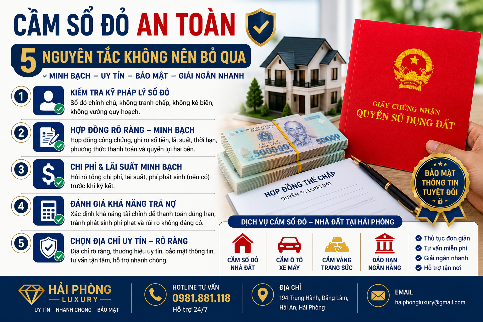 Cầm Sổ Đỏ An Toàn: 5 Nguyên Tắc Không Nên Bỏ Qua